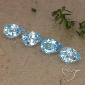 Gemas de Topacio Azul Suizo natural de 2.36 ct, En forma de pera, VVS-VS