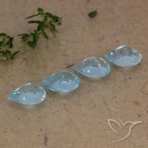 Gemas de Topacio Azul Suizo natural de 2.36 ct, En forma de pera, VVS-VS