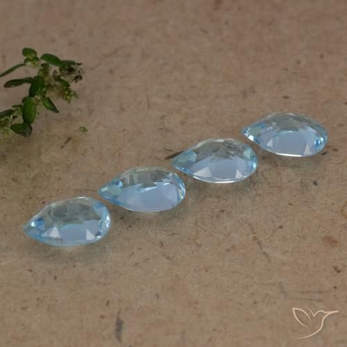Gemas de Topacio Azul Suizo natural de 2.03 ct, En forma de pera, VVS-VS