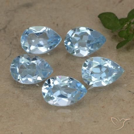 Gemas de Topacio Azul Suizo natural de 2.69 ct, En forma de pera, VVS-VS