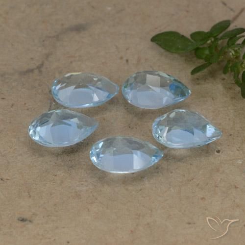 Gemas de Topacio Azul Suizo natural de 2.69 ct, En forma de pera, VVS-VS