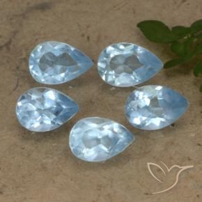 Gemas de Topacio Azul Suizo natural de 2.71 ct, En forma de pera, VS