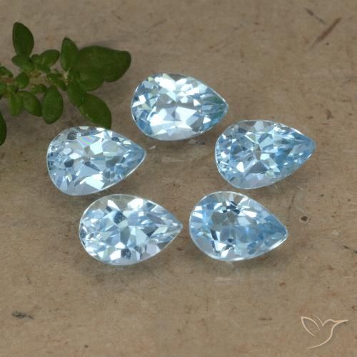 2.80ctw Natural Azul Suizo Topacio, En forma de pera, VVS-VS