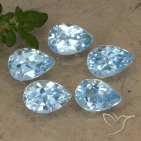 Gemas de Topacio Azul Suizo natural de 2.80 ct, En forma de pera, VVS-VS