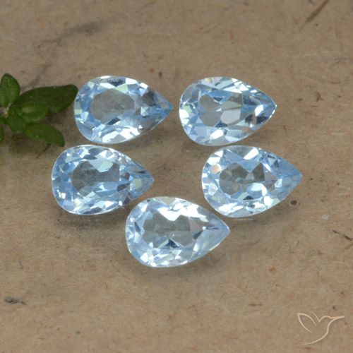 2.90ctw Natural Azul Suizo Topacio, En forma de pera, VVS-VS