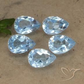 Gemas de Topacio Azul Suizo natural de 2.90 ct, En forma de pera, VVS-VS