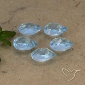 Gemas de Topacio Azul Suizo natural de 2.90 ct, En forma de pera, VVS-VS