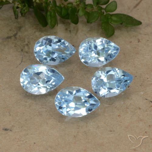 2.85ctw Natural Azul Suizo Topacio, En forma de pera, VVS-VS