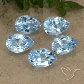 Gemas de Topacio Azul Suizo natural de 2.85 ct, En forma de pera, VVS-VS