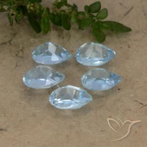 Gemas de Topacio Azul Suizo natural de 2.85 ct, En forma de pera, VVS-VS