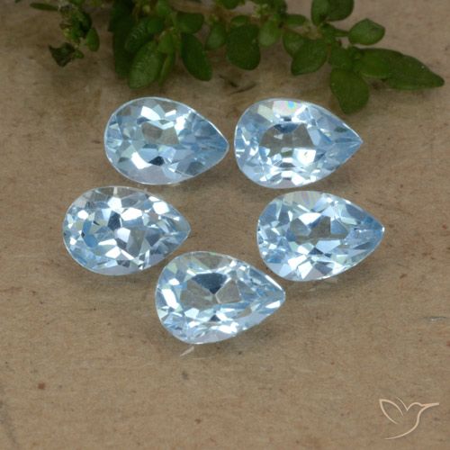 2.89ctw Natural Azul Cielo Topacio, En forma de pera, VVS-VS