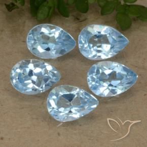 Gemas de Topacio Azul Cielo natural de 2.89 ct, En forma de pera, VVS-VS