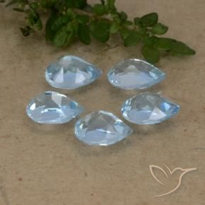 Gemas de Topacio Azul Cielo natural de 2.89 ct, En forma de pera, VVS-VS