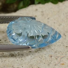 Topacio Azul Suizo natural de 11.15 ct, Corte Flor, Transparente
