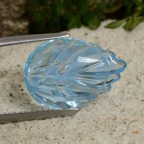 Topacio Azul Suizo natural de 8.57 ct, Corte Flor, Transparente