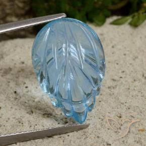 Topacio Azul Suizo natural de 8.57 ct, Corte Flor, Transparente