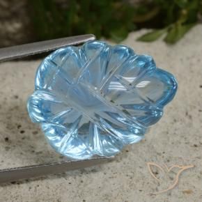 Topacio Azul Suizo natural de 13.61 ct, Elegante, Transparente