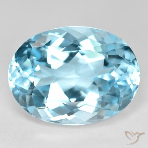 22.89ct Natural Azul Suizo Topacio, Ovalada, VVS