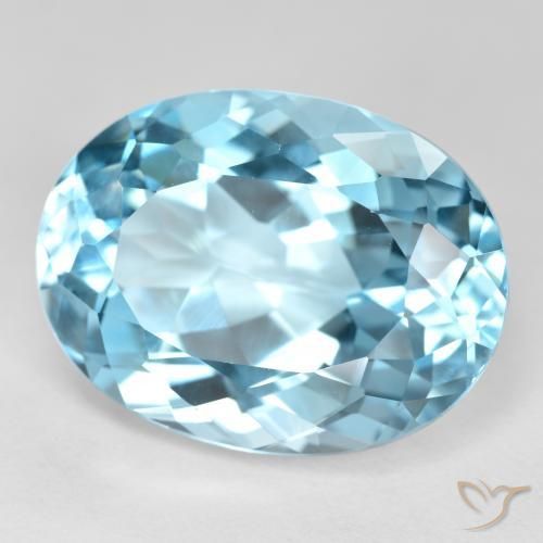 Topacio Azul Suizo natural de 22.89 ct, Ovalada, VVS