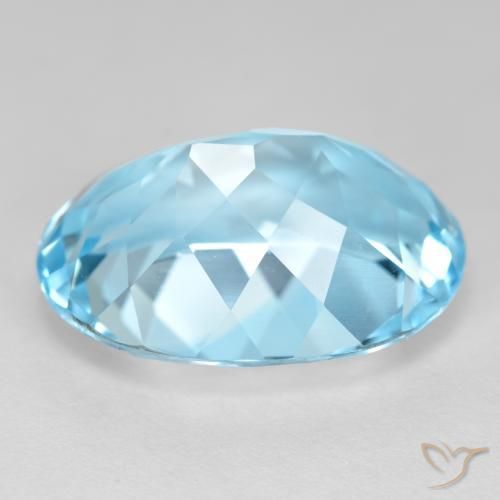 Topacio Azul Suizo natural de 22.89 ct, Ovalada, VVS