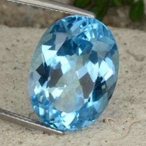 Topacio Azul Suizo natural de 22.38 ct, Ovalada, VVS-VS