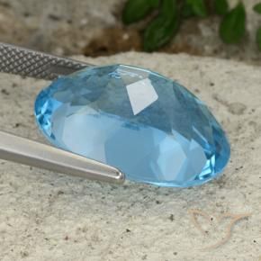 Topacio Azul Suizo natural de 22.38 ct, Ovalada, VVS-VS