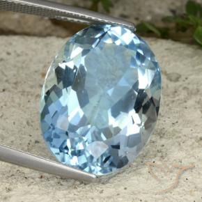 Topacio Azul Cielo natural de 23.22 ct, Ovalada, VVS