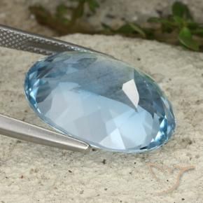 Topacio Azul Cielo natural de 23.22 ct, Ovalada, VVS