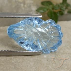 Topacio Azul Suizo natural de 9.08 ct, Elegante, Transparente