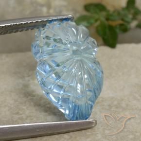 Topacio Azul Suizo natural de 9.08 ct, Elegante, Transparente