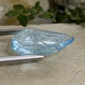 Topacio Azul Suizo natural de 9.05 ct, Elegante, Transparente