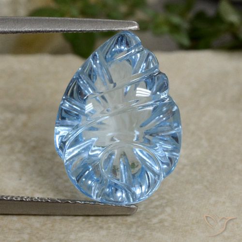 9.03ct Natural Azul Suizo Topacio, Corte Flor, Transparente