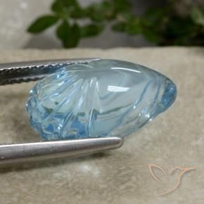 Topacio Azul Suizo natural de 10.34 ct, Elegante, Transparente