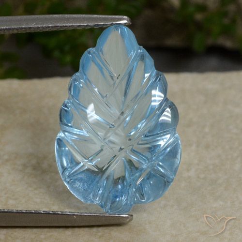 10.53ct Natural Azul Cielo Topacio, Corte Flor, Transparente
