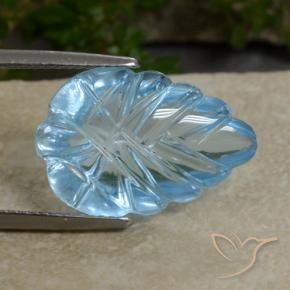 Topacio Azul Cielo natural de 10.53 ct, Corte Flor, Transparente