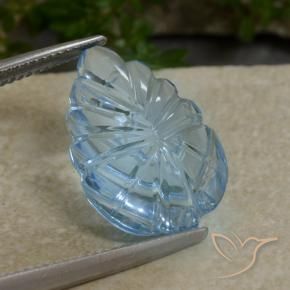 Topacio Azul Cielo natural de 10.53 ct, Corte Flor, Transparente