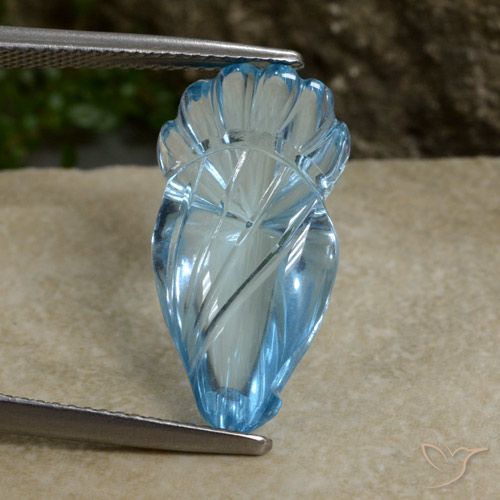 11.26ct Natural Azul Cielo Topacio, Elegante, Transparente