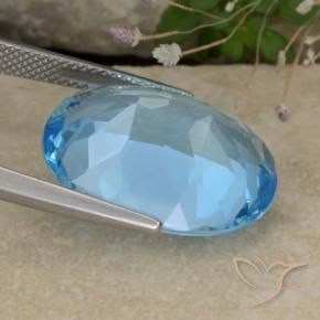 Topacio Azul Cielo natural de 21.97 ct, Ovalada, VVS-VS
