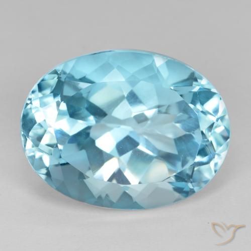 23.33ct Natural Azul Suizo Topacio, Ovalada, VVS