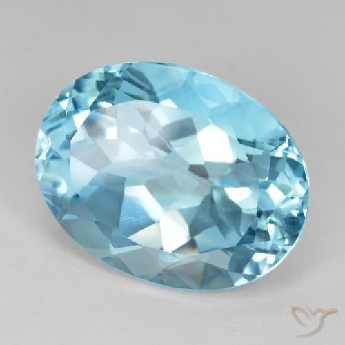 Topacio Azul Suizo natural de 23.33 ct, Ovalada, VVS