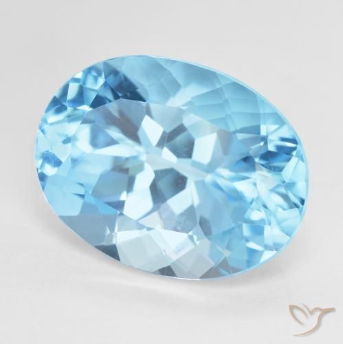 Topacio Azul Suizo natural de 23.32 ct, Ovalada, VVS