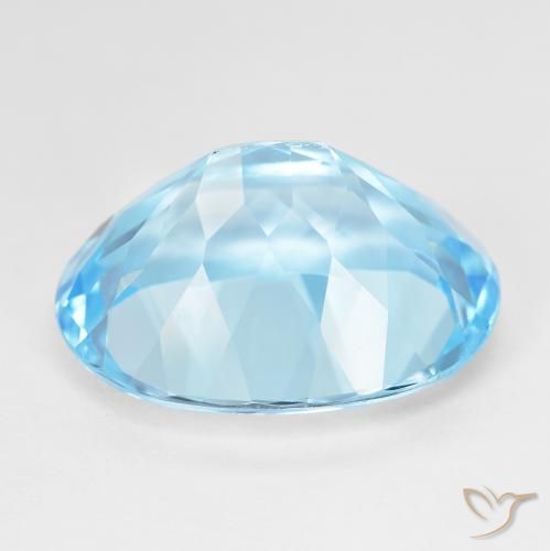 Topacio Azul Suizo natural de 23.32 ct, Ovalada, VVS