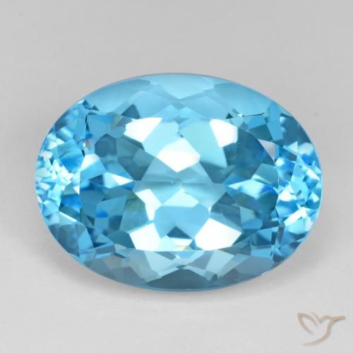 23.54ct Natural Azul Suizo Topacio, Ovalada, VVS