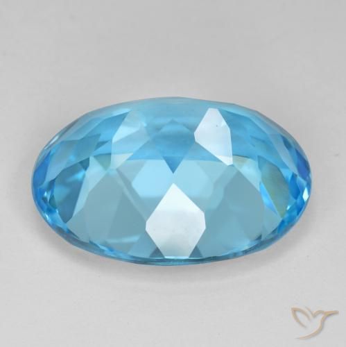 Topacio Azul Suizo natural de 23.54 ct, Ovalada, VVS