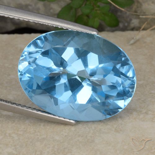21.58ct Natural Azul Cielo Topacio, Ovalada, VVS-VS