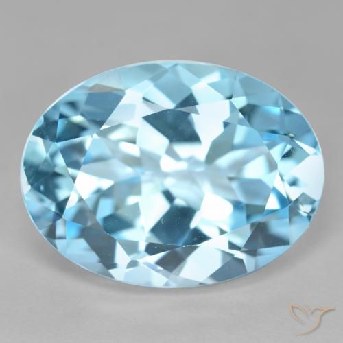 21.24ct Natural Azul Cielo Topacio, Ovalada, VVS