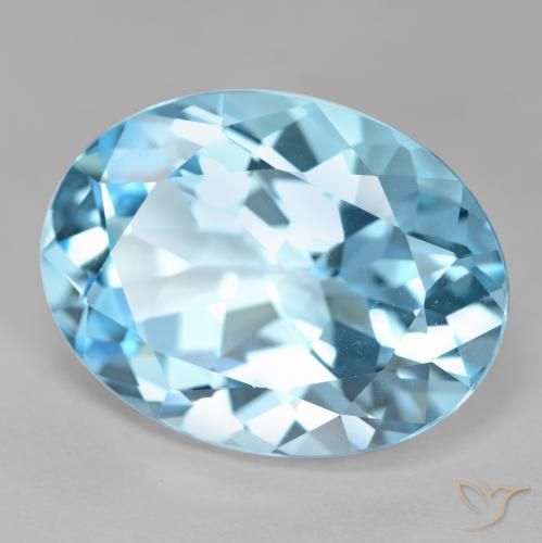 Topacio Azul Cielo natural de 21.24 ct, Ovalada, VVS