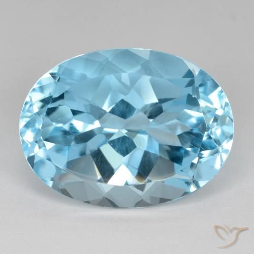 22.83ct Natural Azul Cielo Topacio, Ovalada, VVS-VS, Photo A