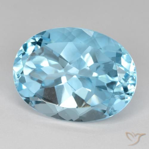 Topacio Azul Cielo natural de 22.83 ct, Ovalada, VVS-VS