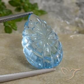 Topacio Azul Cielo natural de 12.71 ct, Elegante, Transparente